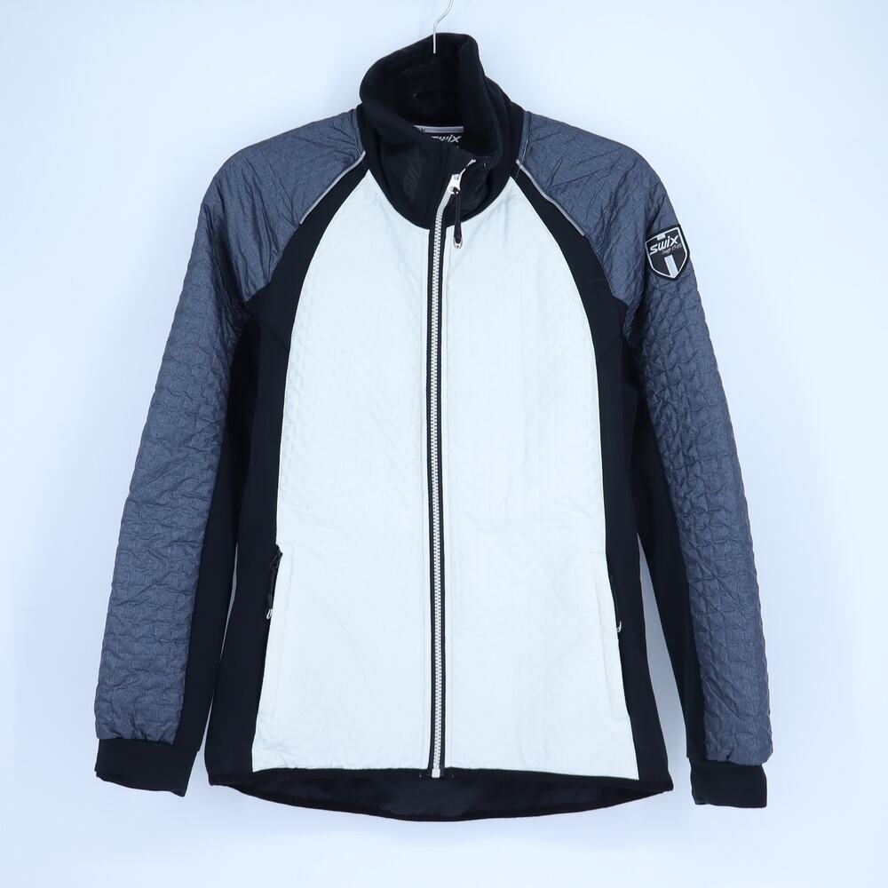 Swix Cross Country Ski Jacket Snow White Black Menali Ultra Quilted Women's S
